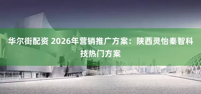 华尔街配资 2026年营销推广方案：陕西灵怡秦智科技热门方案