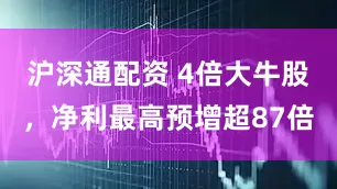 沪深通配资 4倍大牛股,净利最高预增超87倍